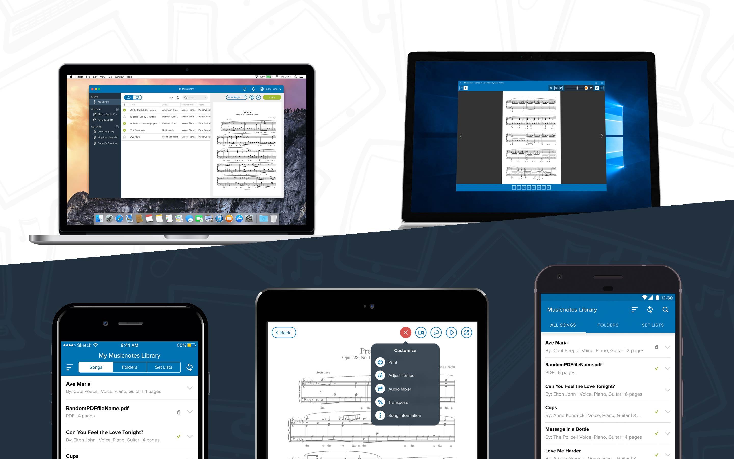 Musicnotes all apps